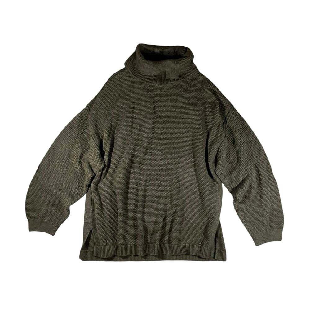 Free People Beach Oversized Waffle Knit Turtle Neck Sweater - M